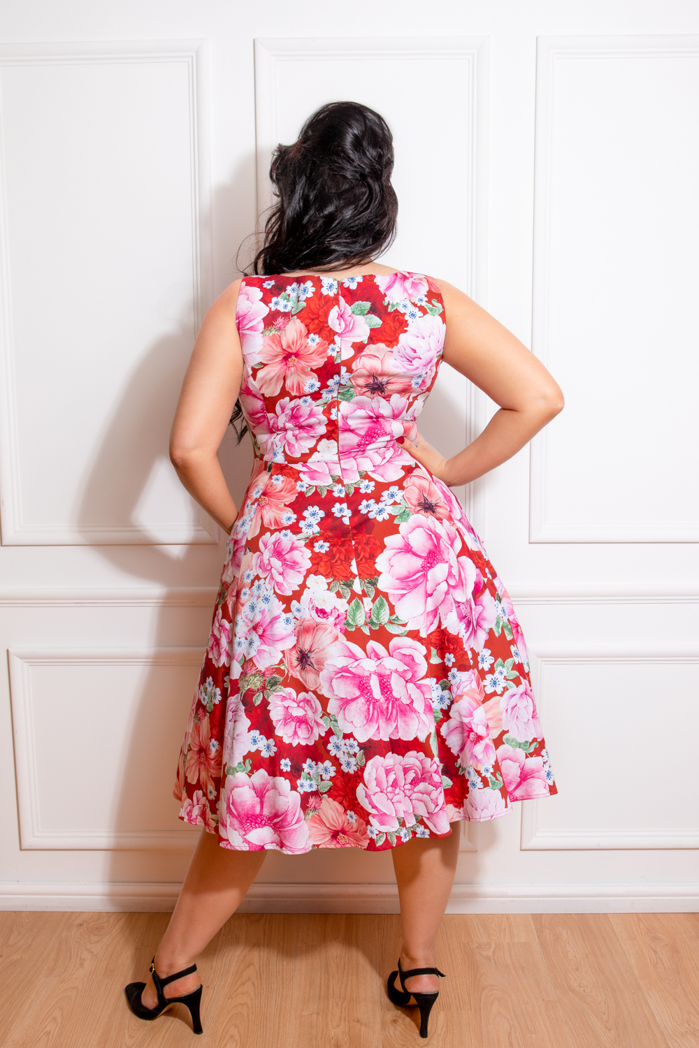 Charlie Floral Swing Dress in Plus Size